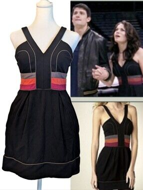 ASO One Tree Hill BCBGMAXAZRIA Colorblock Dress Fitted Mini Dress Size 4